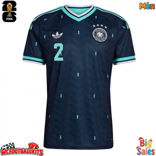 Germany Antonio Rudiger #2 Replica Away Stadium Shirt World Cup 2026 Short Sleeve
